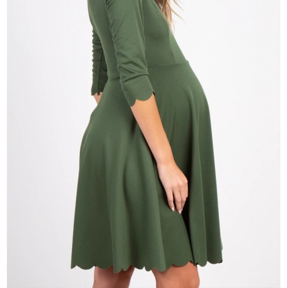 PinkBlush Magenta Scalloped Hem Maternity Dress | M - Picture 7 of 9